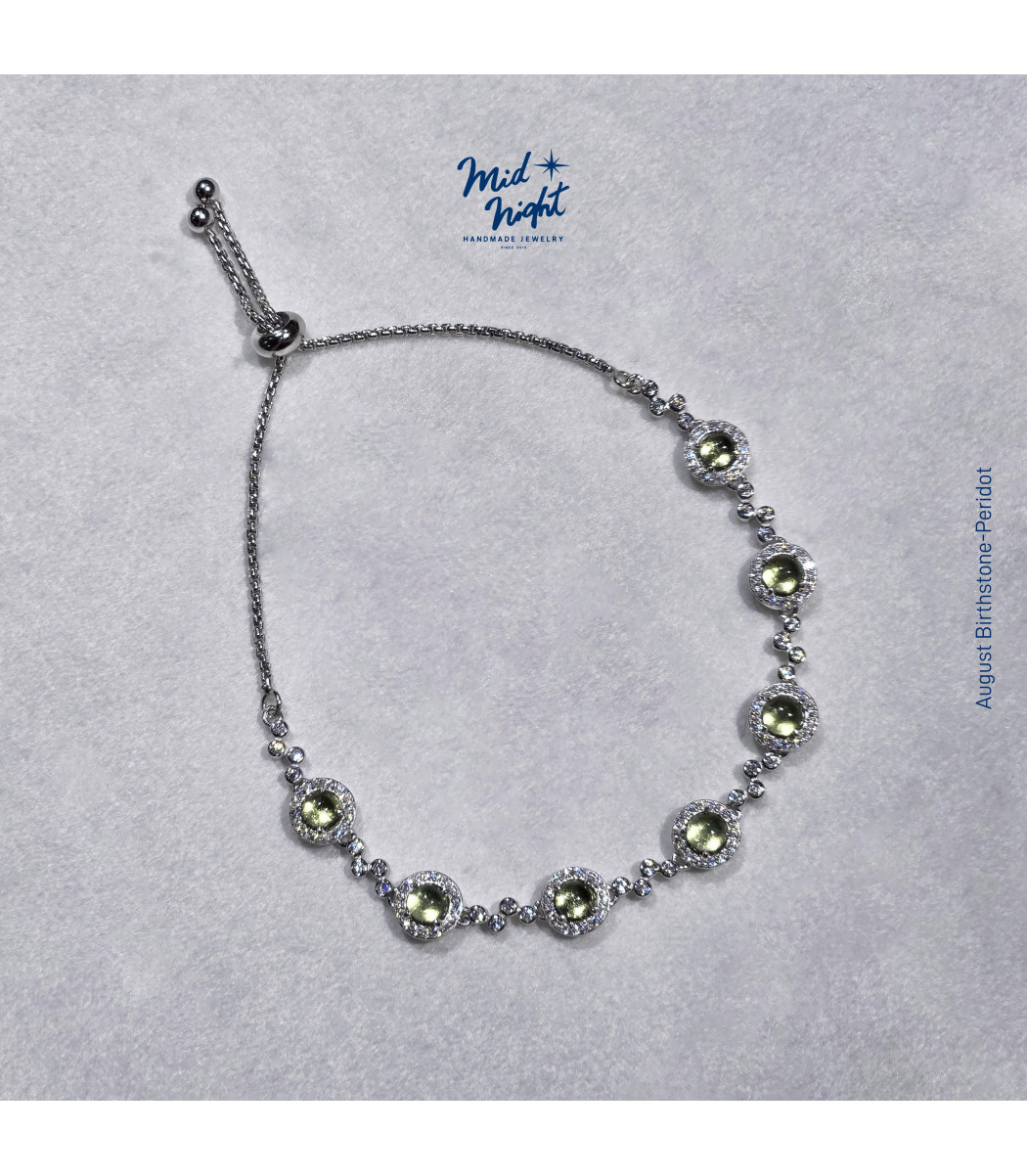 August Birthstone-Peridot Bubble Bracelet